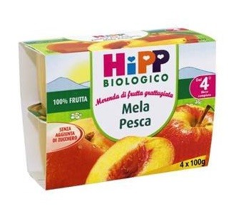 HIPP BIO HIPP BIO FRUTTA GRATTUGGIATA MELA PESCA 4X100 G