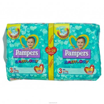 PAMPERS BABY DRY MIDI PD 56 PEZZI
