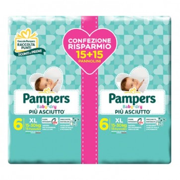 PAMPERS BABY DRY DUO DWCT XL 30 PEZZI