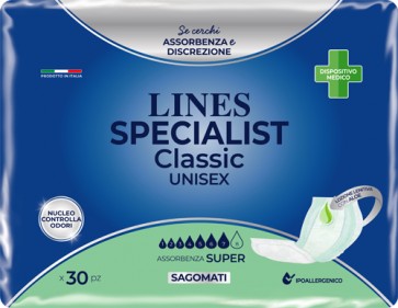 PANNOLONE LINES SPECIALIST CLASSIC SAGOMATO SUPER 30 PEZZI