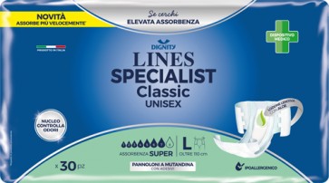PANNOLONE MUTANDINA LINES SPECIALIST CLASSIC SUPER ULTRA MG 30 PEZZI