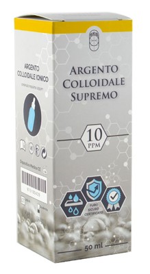 ARGENTO COLLOIDALE SUPREMO 10PPM CERTIFICATO CON CONTAGOCCE 50 ML
