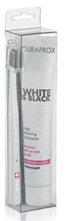 CURAPROX WHITE IS BLACK SET CON DENTIFRICIO EXTRA DOLCE DA 90 ML + SPAZZOLINO WHITE