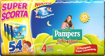 PAMPERS SOLE&LUNA TRIO MAXI 54 PEZZI
