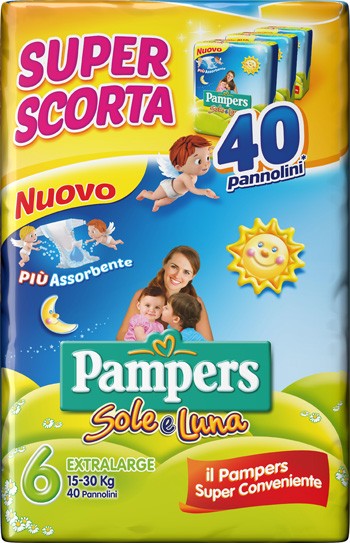 PAMPERS SOLE&LUNA TRIO XL 40 PEZZI