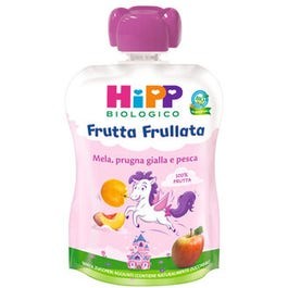 HIPP FRUTTA FRULLATA UNICORNO MELA PRUGNA GIALLA PESCA 90 G
